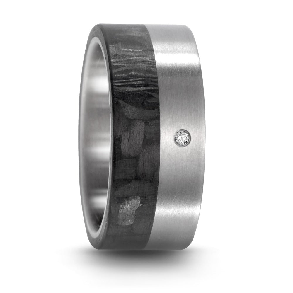 Partnerring Titan, Carbon Diamant 0.02 ct, w-si