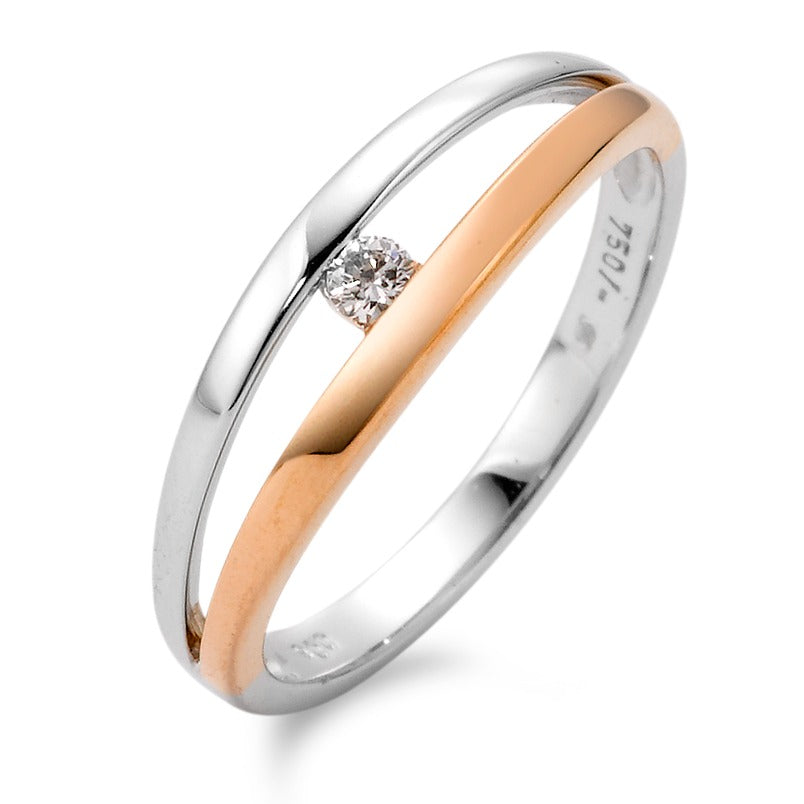 Bague Or blanc 18K, Or rouge 18K Diamant 0.06 ct, w-si