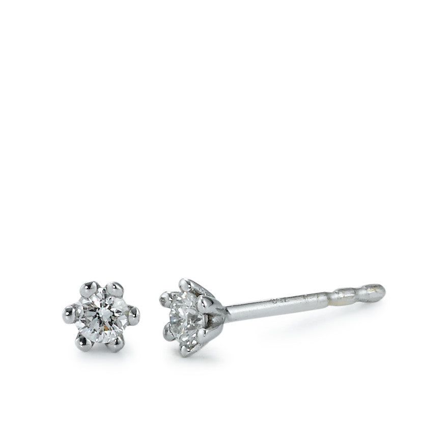 Clous d'oreilles Or blanc 18K Diamant 0.15 ct, 2 Pierres, w-si