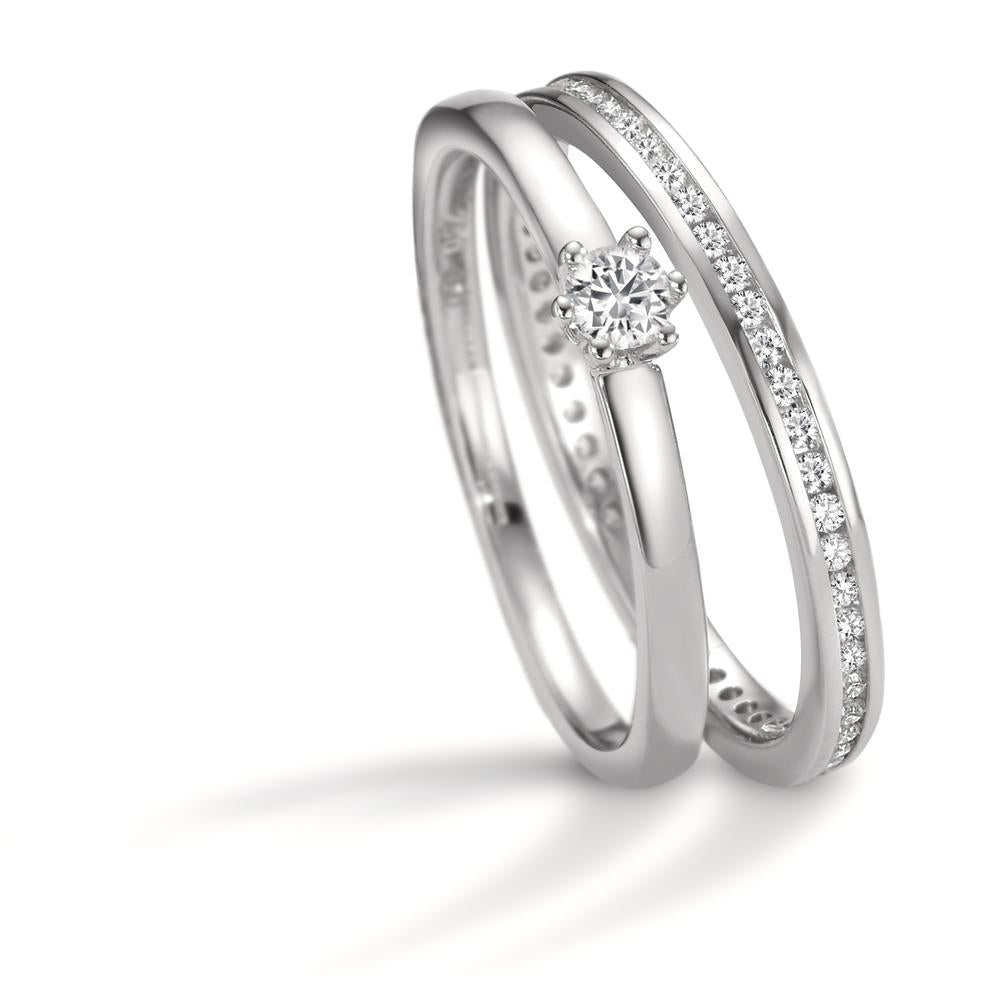 Bague d'éternité Or blanc 18K Diamant 0.25 ct, 50 Pierres, w-si