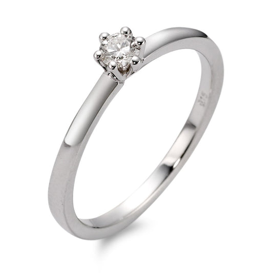 Solitär Ring 750/18 K Weissgold Diamant 0.15 ct, w-si