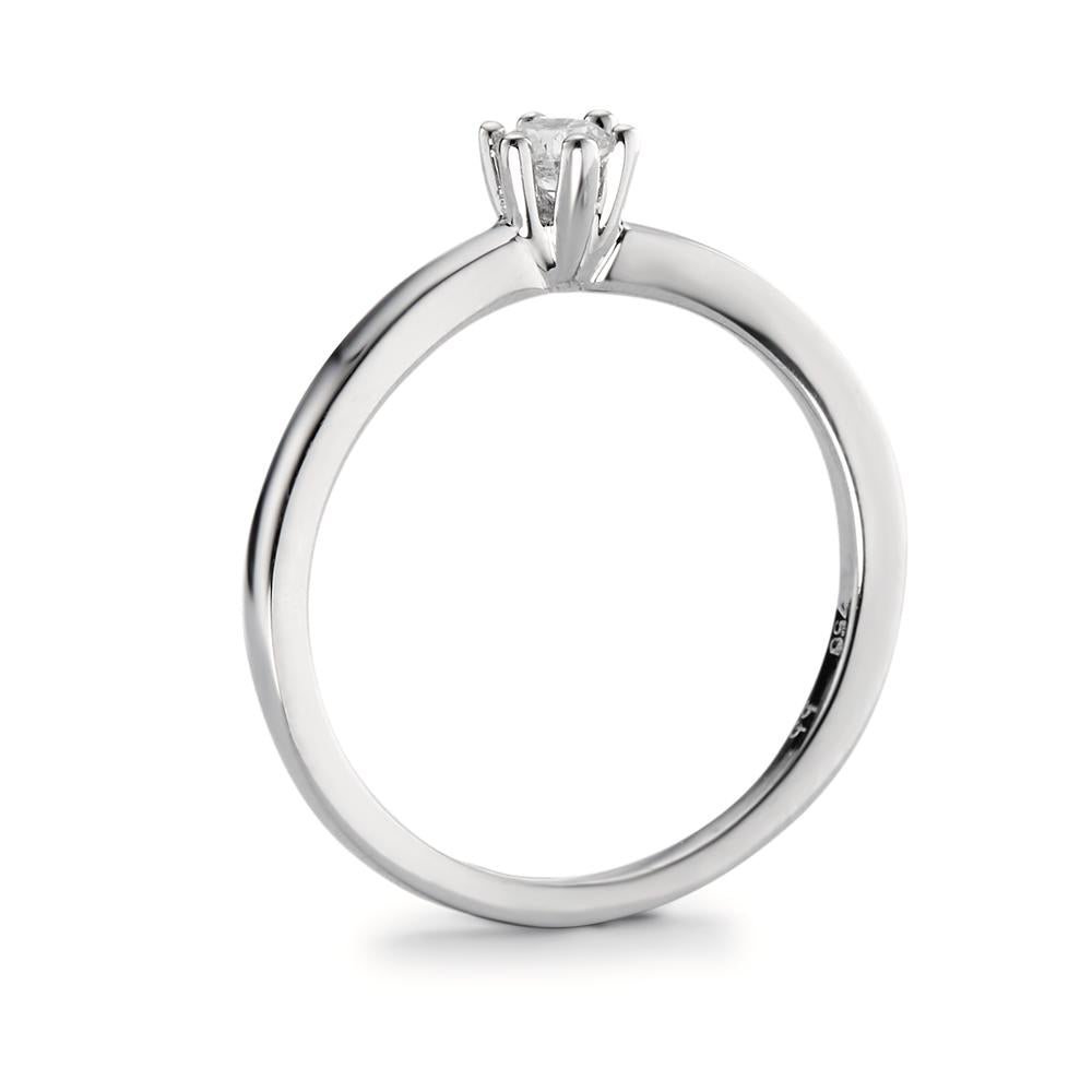 Bague solitaire Or blanc 18K Diamant 0.15 ct, w-si