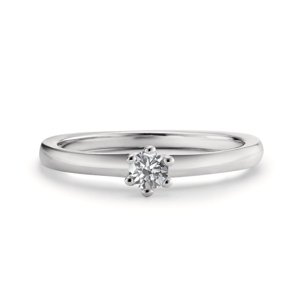 Bague solitaire Or blanc 18K Diamant 0.15 ct, w-si