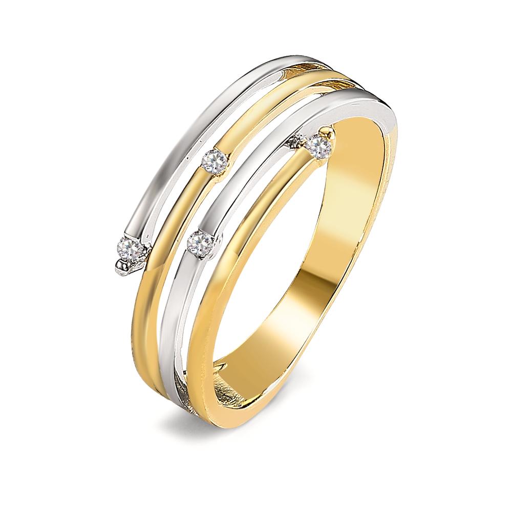 Bague Or jaune 9K Diamant 0.06 ct, 4 Pierres, w-si