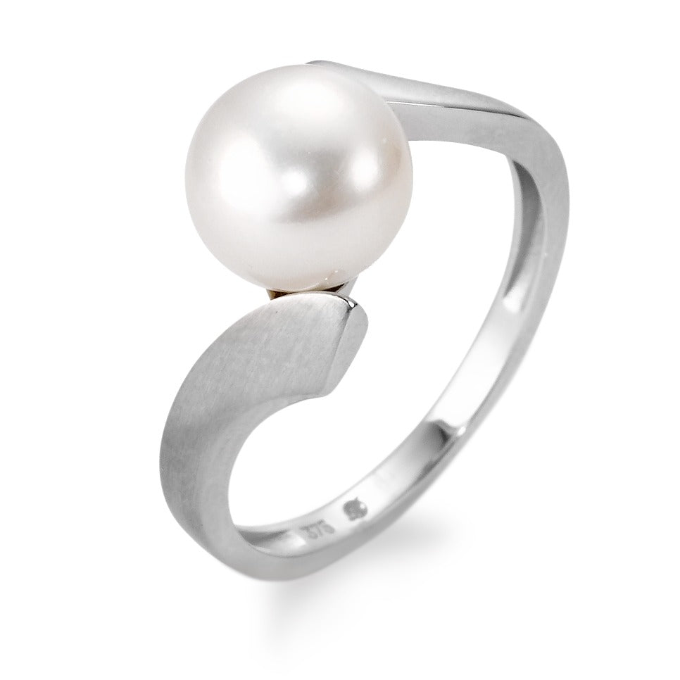 Anello Oro bianco 375/9K Perla coltivata d'acqua dolce