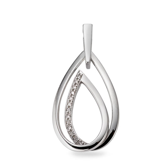 Pendentif Or blanc 18K Diamant 0.06 ct, 13 Pierres, w-si