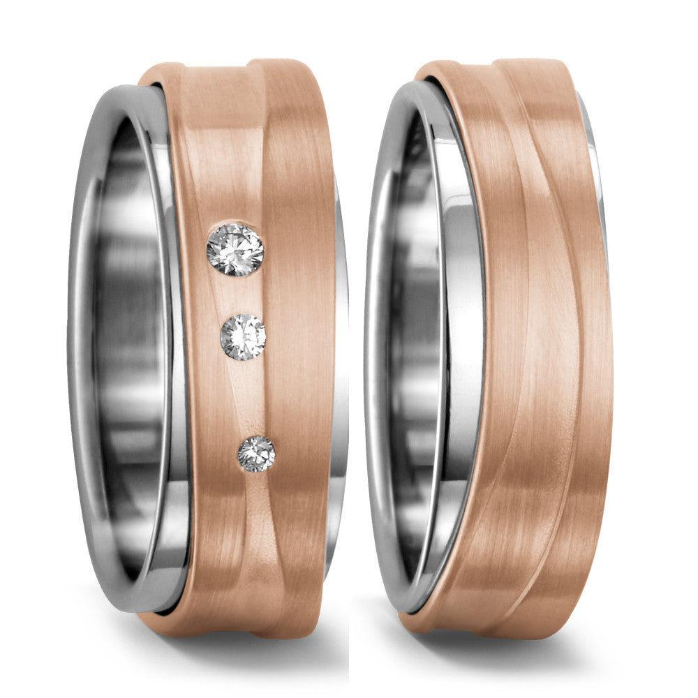 Alliance Or blanc 18K, Or rose 18K