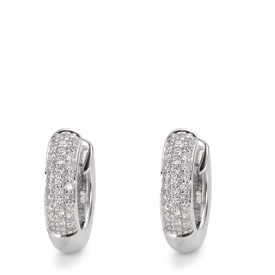 Orecchini circolari Oro bianco 750/18 carati Diamante 0.30 ct, 60 pietra, w-si