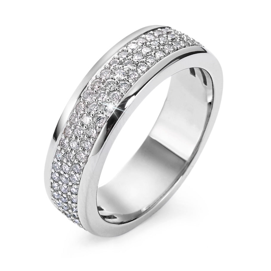 Bague Or blanc 18K Diamant 0.75 ct, 94 Pierres, w-si