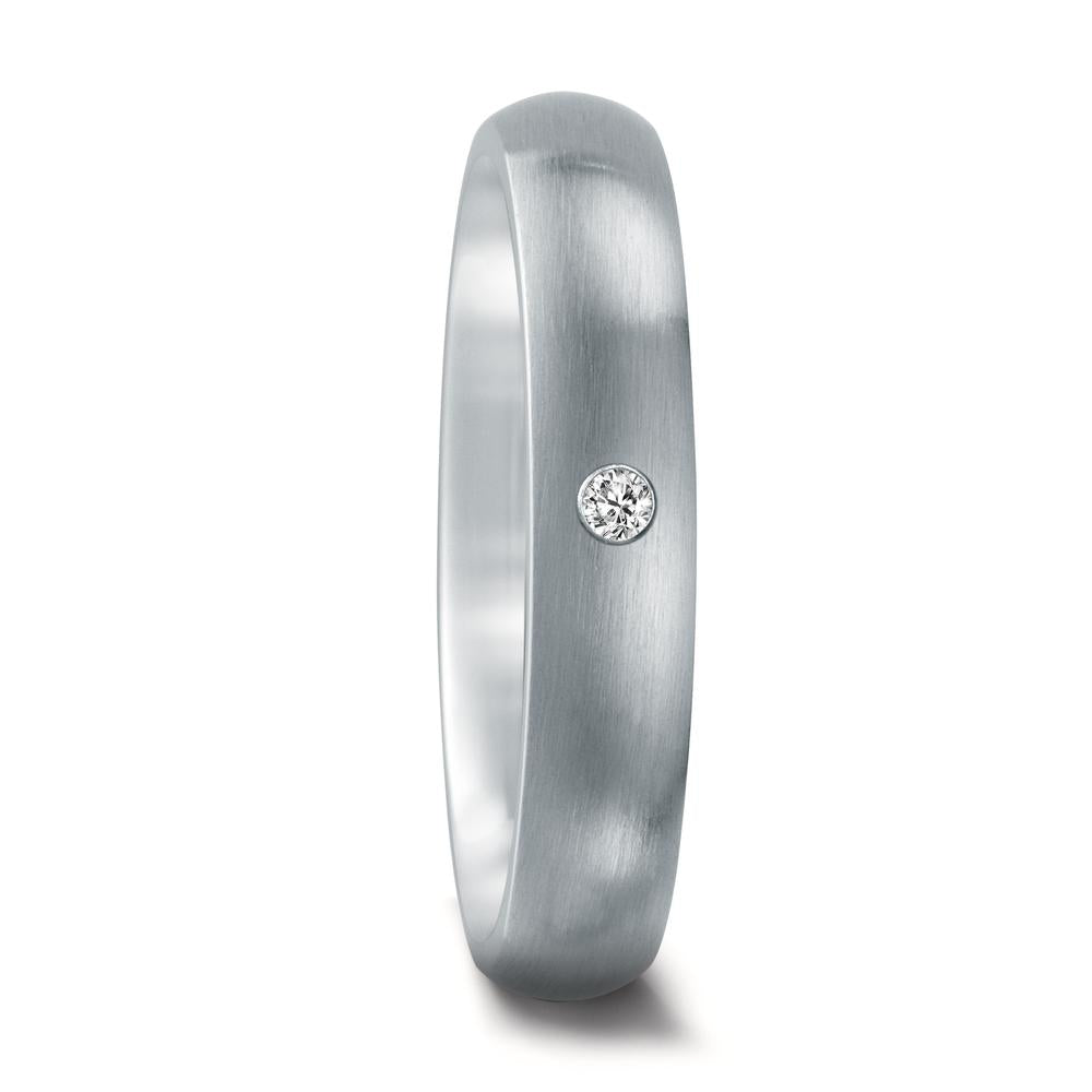 Bague Acier inoxydable Zircone blanc, rond