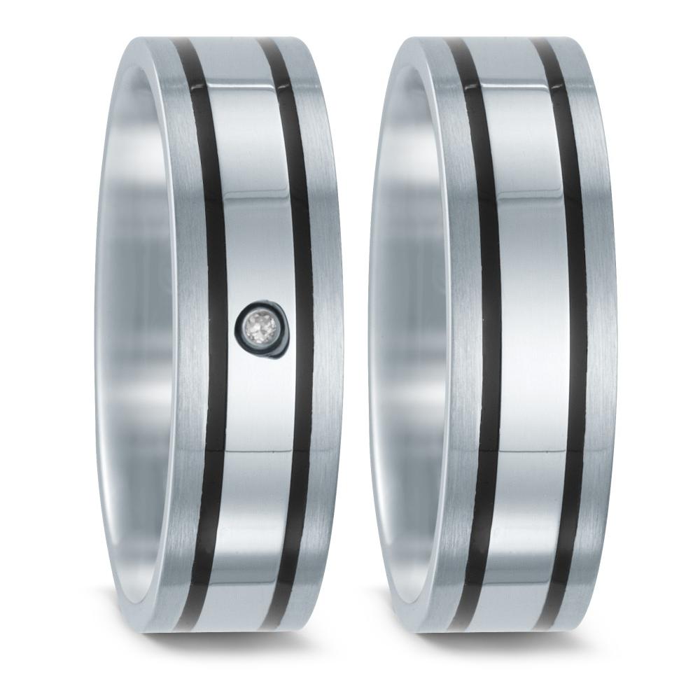 Bague Acier inoxydable Zircone