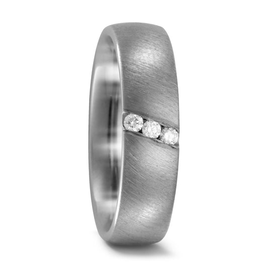 Partnerring Titan Diamant 0.06 ct, 3 Steine, w-si