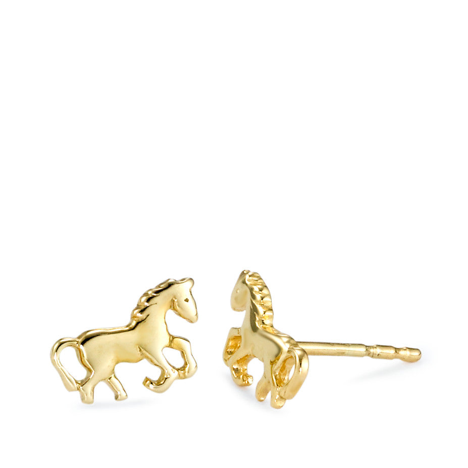 Orecchini a bottone Oro giallo 375/9K Cavallo