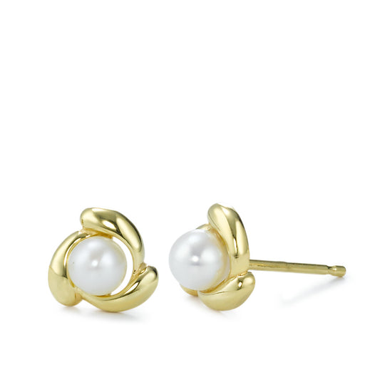 Clous d'oreilles Or jaune 18K perle d'eau douce