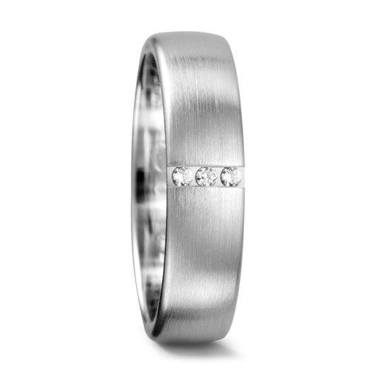 Bague Palladium 950 Diamant 0.03 ct, 3 Pierres, w-si