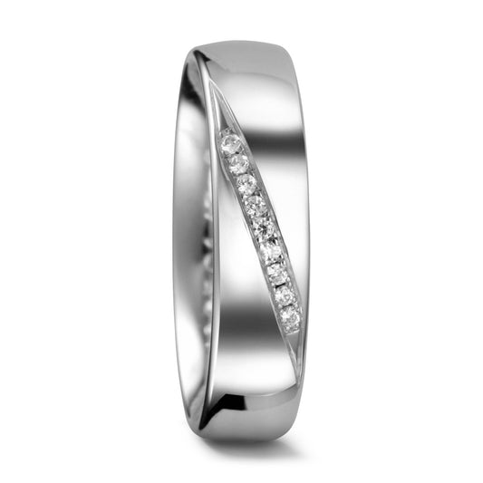 Bague Palladium 950 Diamant 0.045 ct, 9 Pierres, w-si