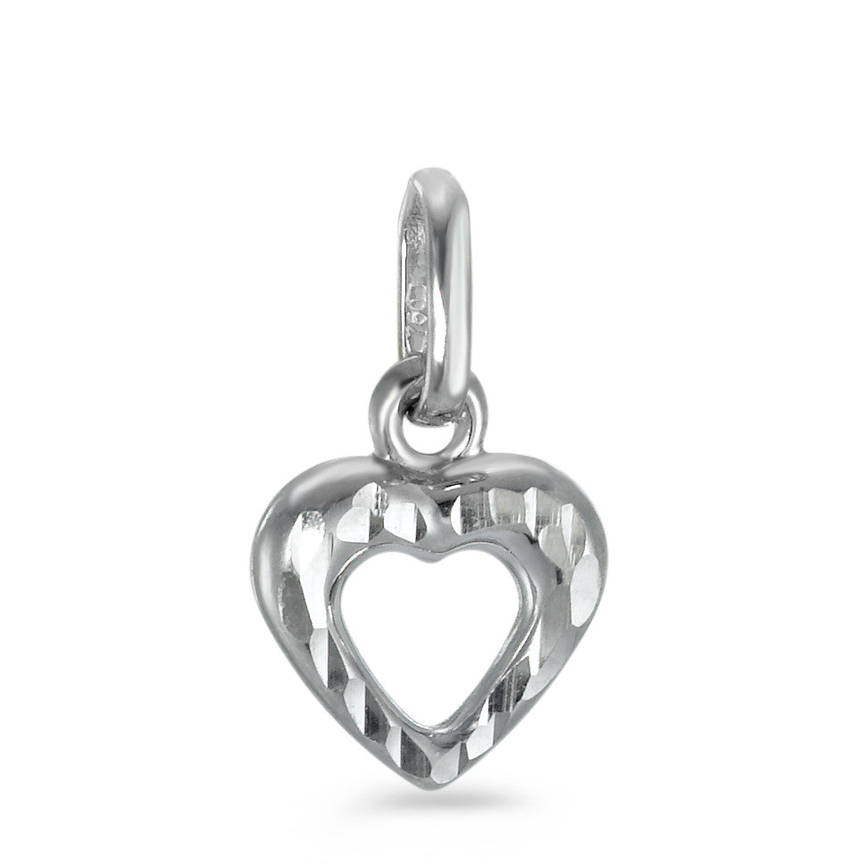 Pendentif Or blanc 9K Coeur