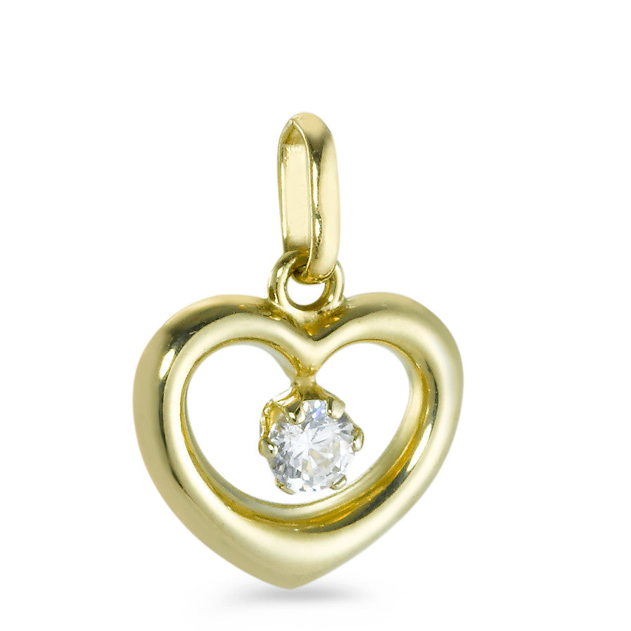 Pendentif Or jaune 9K Zircone Coeur