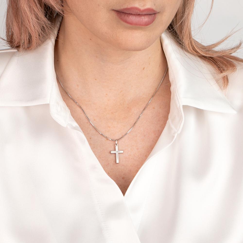 Pendentif Argent Rhodié Croix