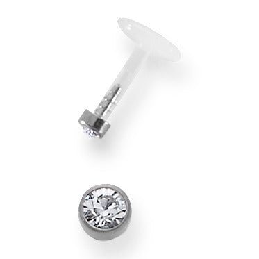 Piercing Bioplast, Titane Cristal blanc Ø2 mm