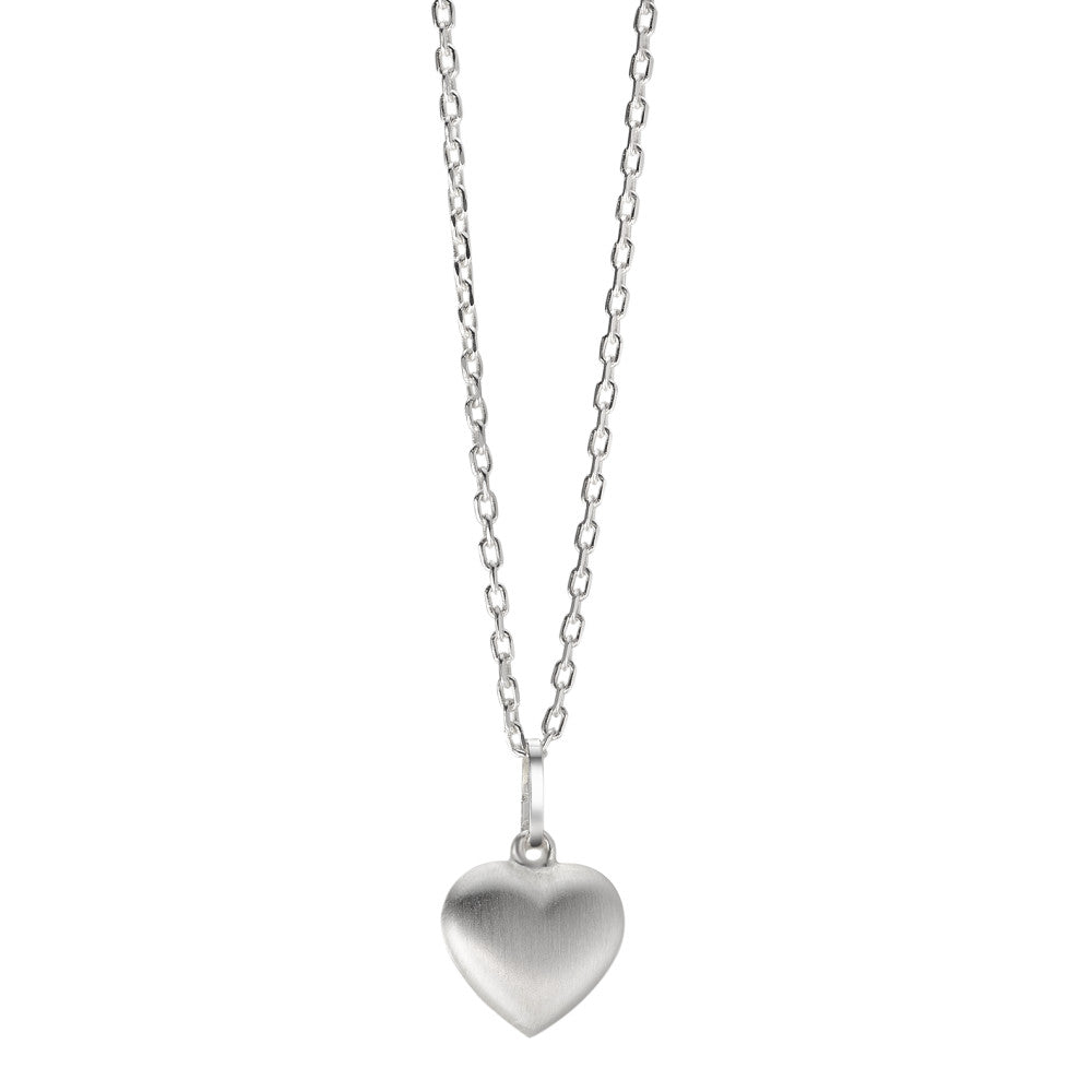 Chaînette avec pendentif Argent Rhodié Coeur 36-38 cm Ø9 mm