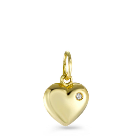 Pendentif Or jaune 18K Zircone Coeur