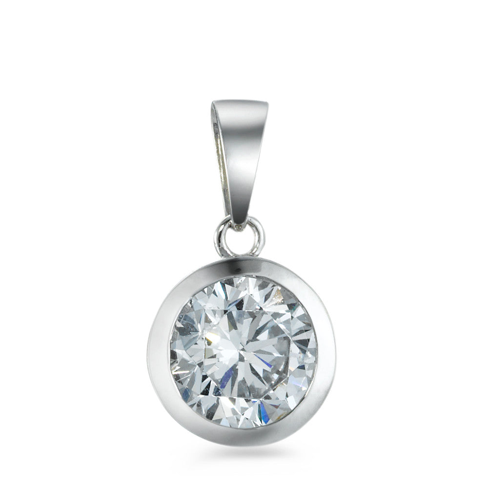 Pendentif Or blanc 18K Zircone