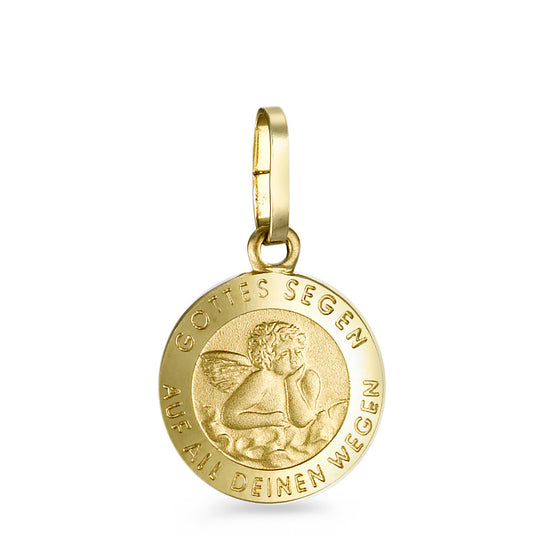 Pendentif Or jaune 18K Ange gardien Ø10 mm