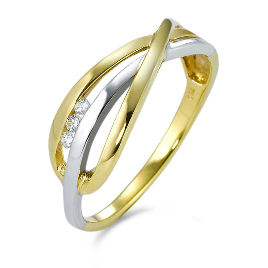 Bague Or blanc 18K Zircone 3 Pierres