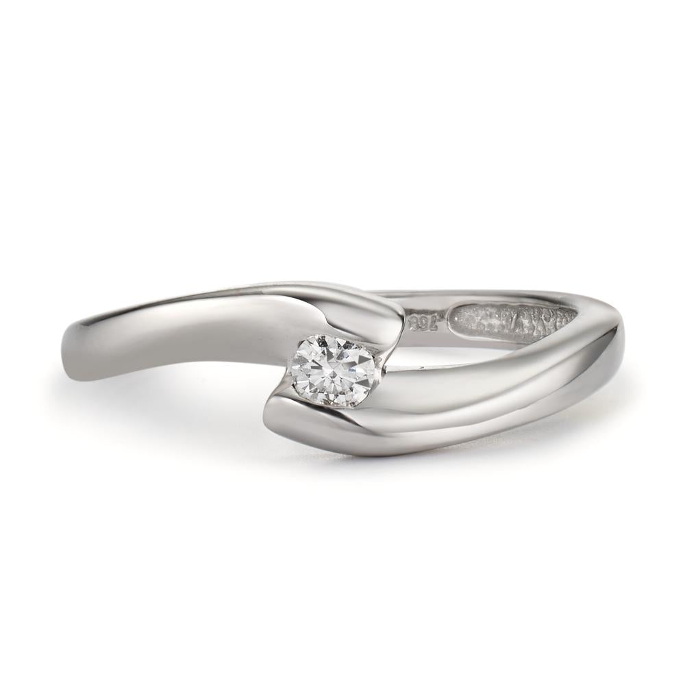 Bague solitaire Or blanc 18K Diamant 0.10 ct, p1