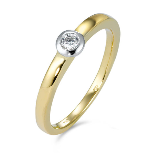 Anello solitario Oro giallo 750/18 carati Zirconia