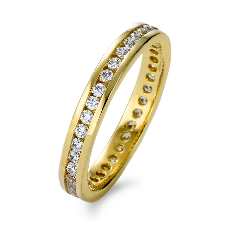 Bague d'éternité Or jaune 18K Zircone