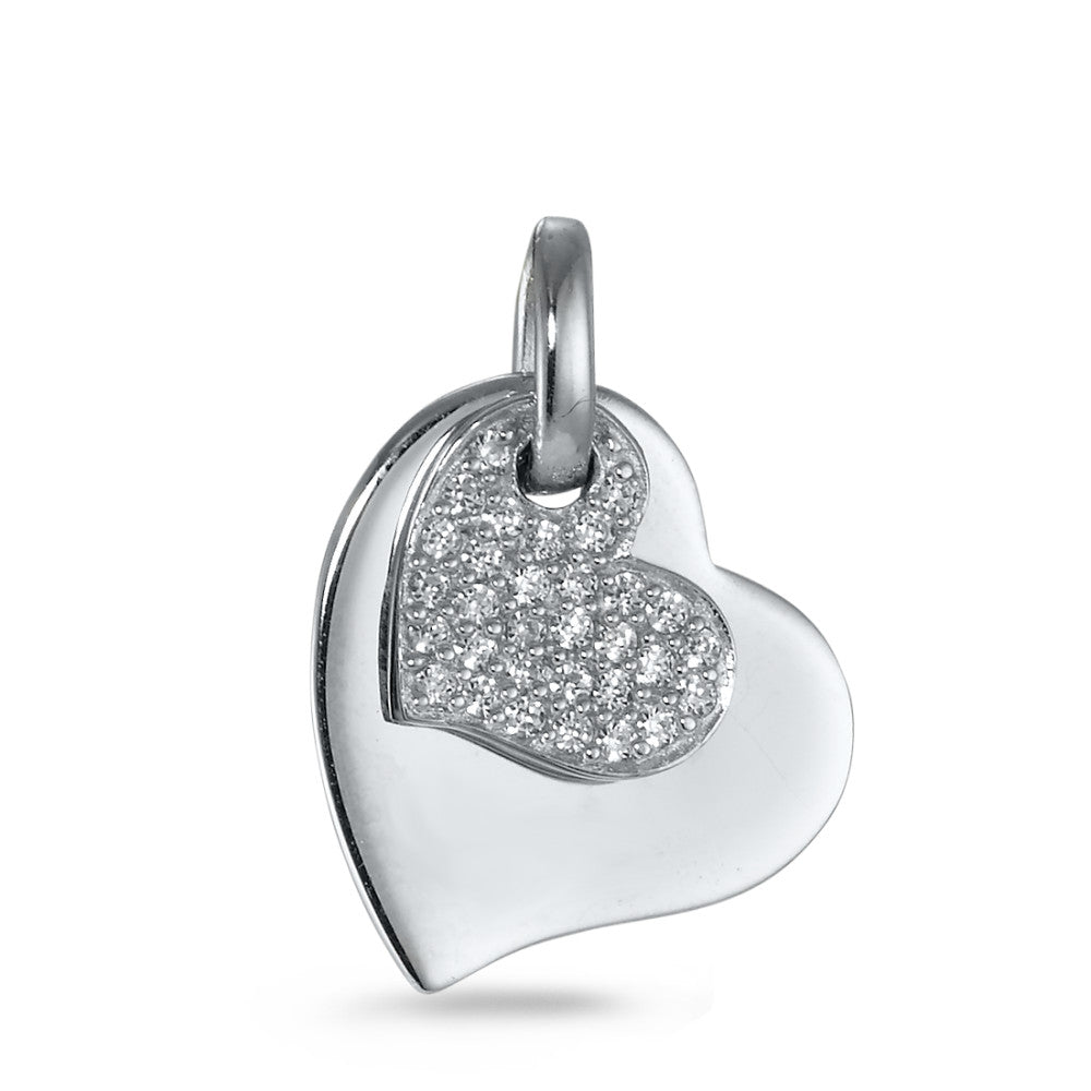 Ciondolo Argento Zirconia bianco rodiato Cuore