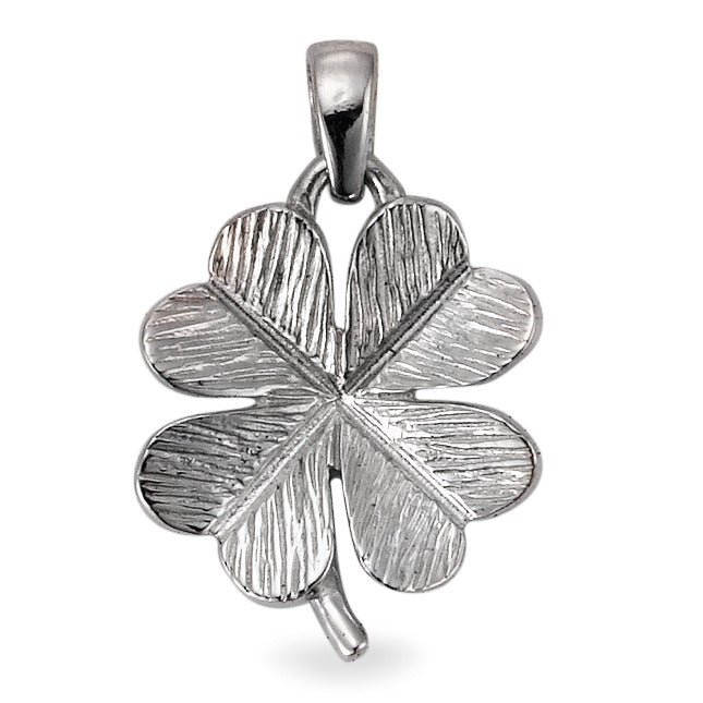 Pendentif Argent Rhodié Feuille de Trèfle