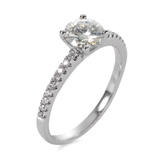 Fingerring 750/18 K Weissgold Moissanite 19 Steine