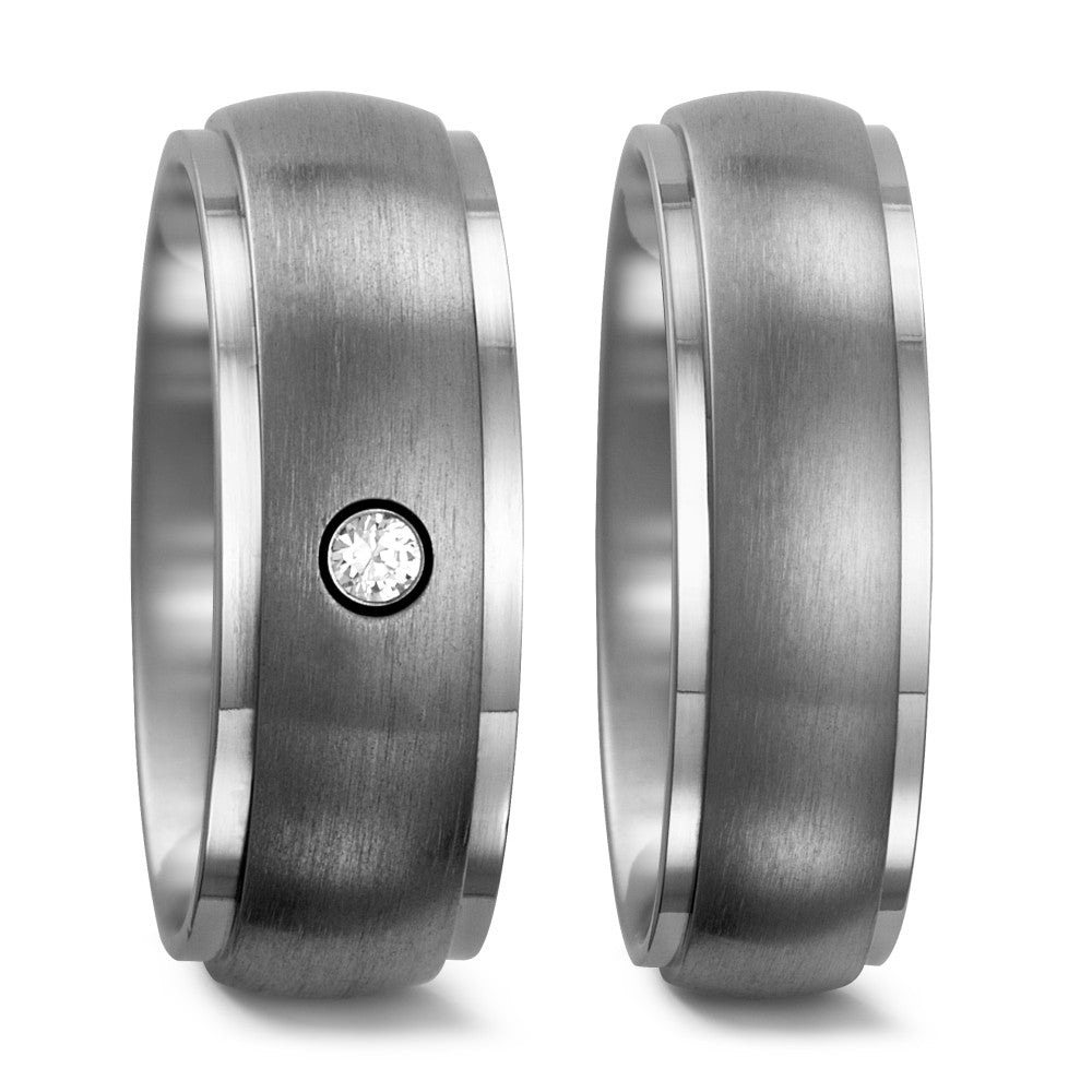 Partnerring Titan Zirkonia weiss, rund