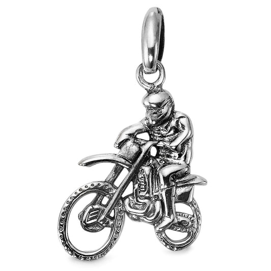 Pendentif Argent Patinée Motocross