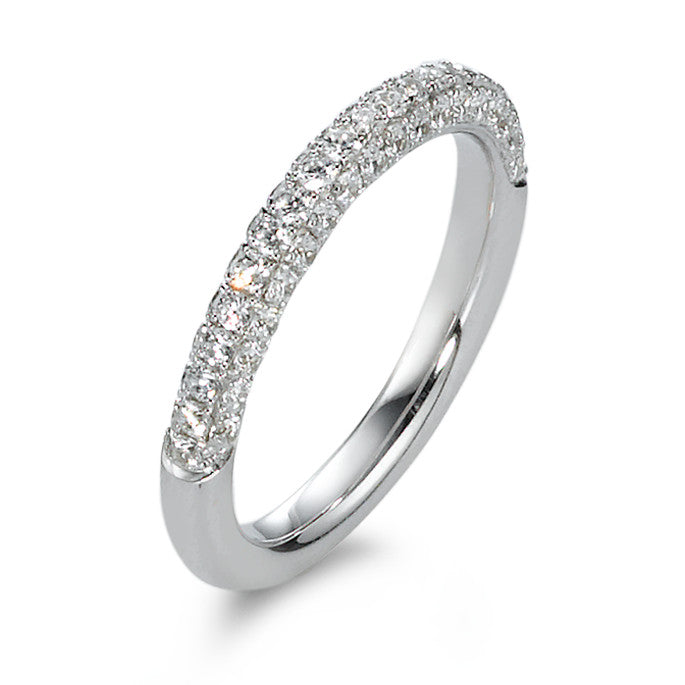 Bague Argent Zircone blanc Rhodié