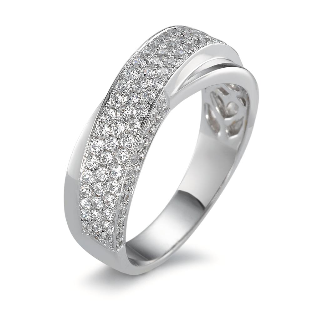 Bague Argent Zircone blanc Rhodié