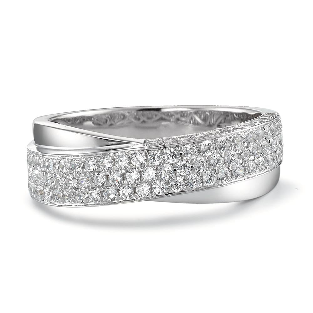 Bague Argent Zircone blanc Rhodié