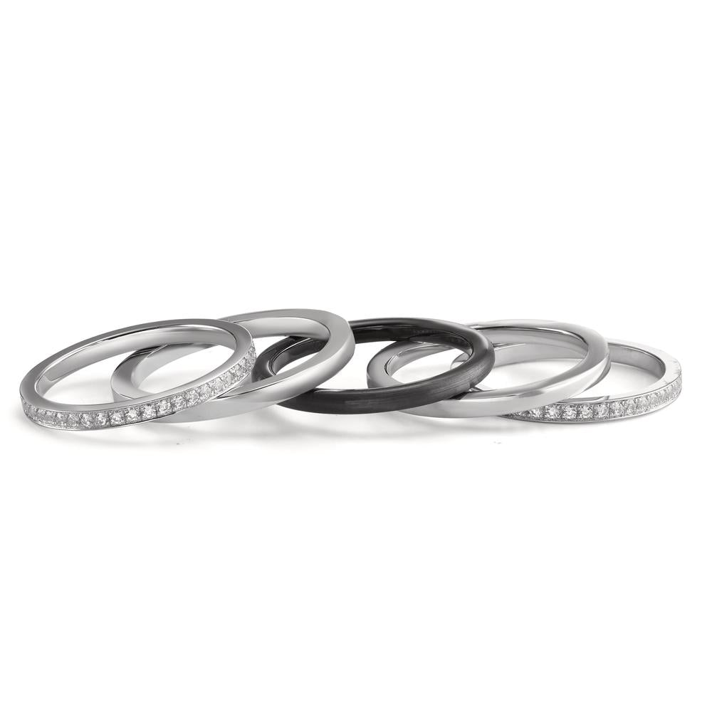 Memory Ring Silber Zirkonia weiss rhodiniert