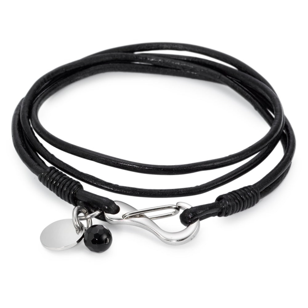 Bracelet Cuir, Acier inoxydable 18 cm