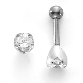 Piercing Acier inoxydable Cristal blanc Ø4 mm