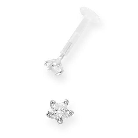 Piercing Medoflone, Acciaio inossidabile Cristallo placcato argento Ø4 mm