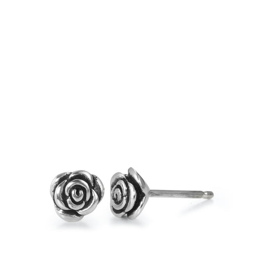 Clous d'oreilles Argent Patinée Rose Ø6 mm