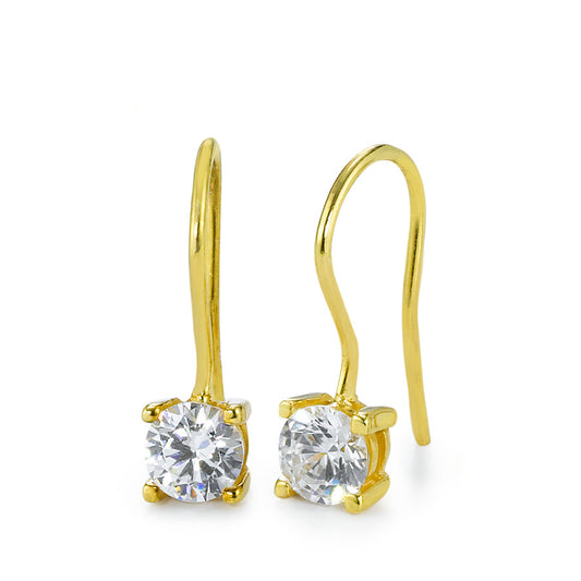 Orecchini Oro giallo 375/9K Zirconia bianco, 2 pietra