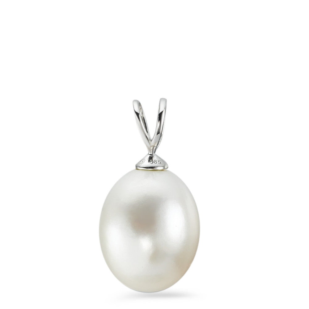 Ciondolo Oro bianco 585/14 kt Perla coltivata d'acqua dolce