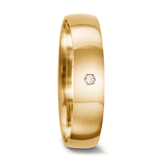 Partnerring 750/18 K Gelbgold Diamant 0.01 ct, tw-vsi