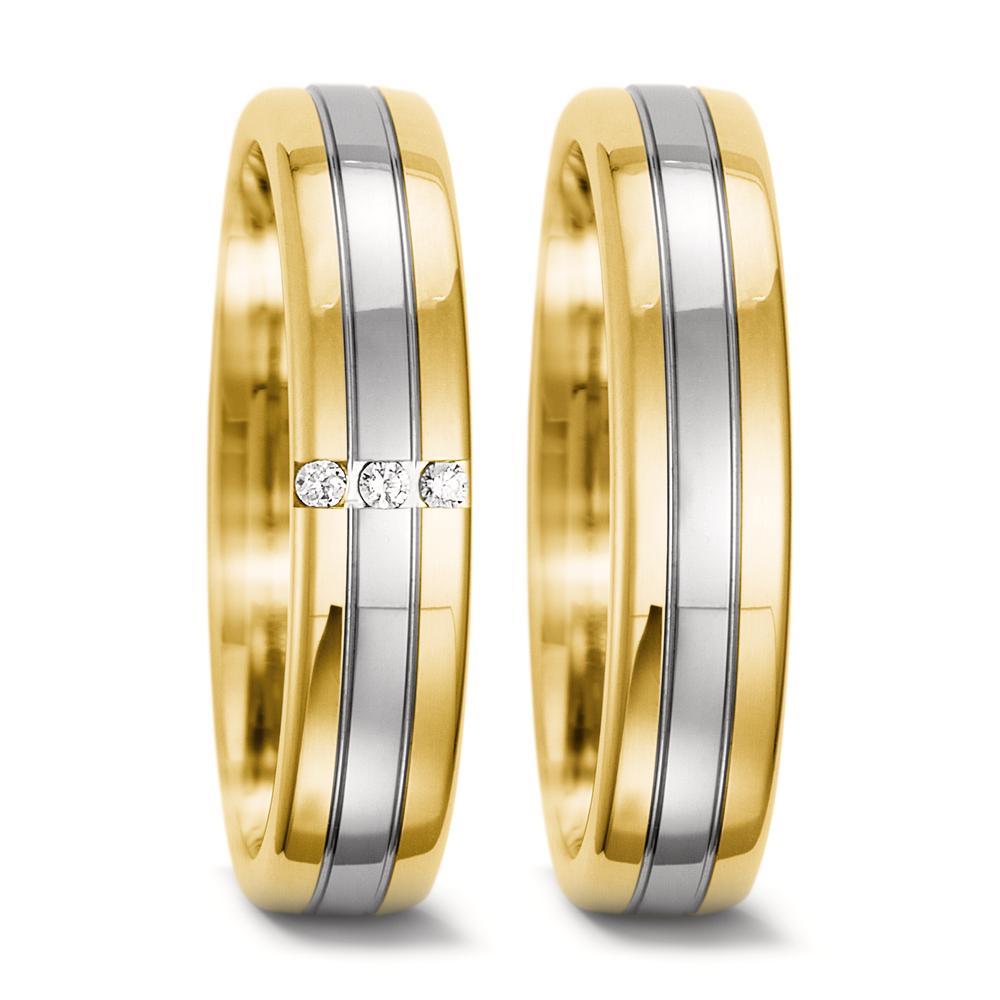 Anello del partner Oro giallo 750/18 carati, Oro bianco 750/18 carati