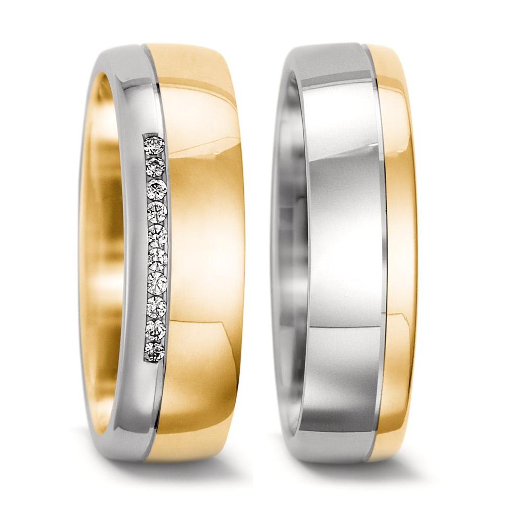 Partnerring 750/18 K Gelbgold, 750/18 K Weissgold